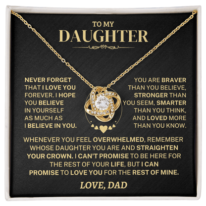Jewelry Daughter Gift From Dad,"Never Forget",Knot Necklace Daughter Gift From Dad,"Never Forget",Knot Necklace