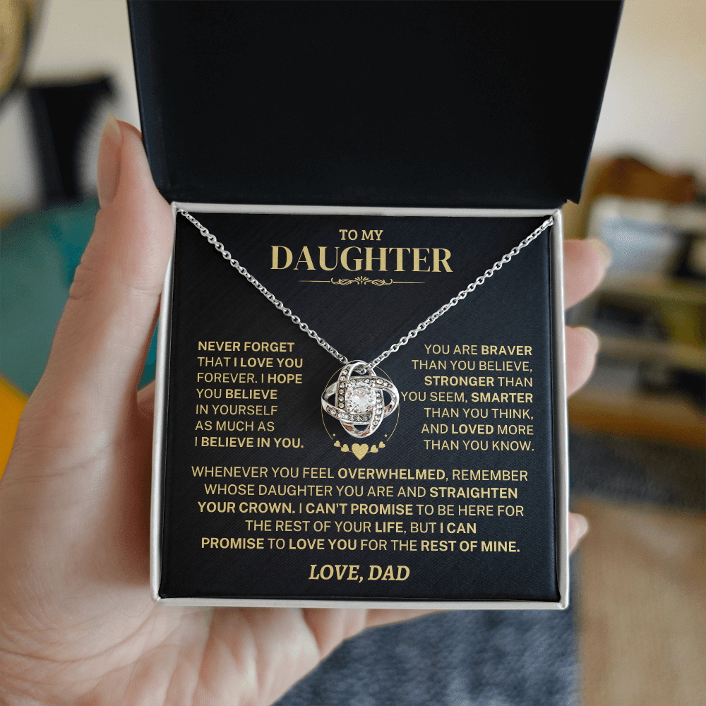 Jewelry Daughter Gift From Dad,"Never Forget",Knot Necklace Daughter Gift From Dad,"Never Forget",Knot Necklace