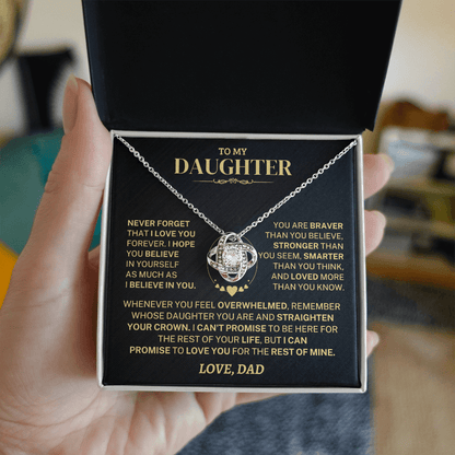 Jewelry Daughter Gift From Dad,"Never Forget",Knot Necklace Daughter Gift From Dad,"Never Forget",Knot Necklace