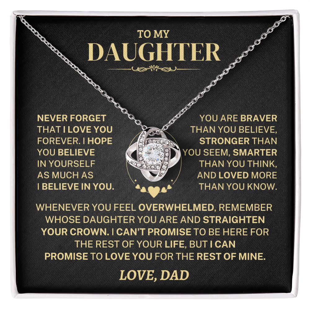 Jewelry Daughter Gift From Dad,"Never Forget",Knot Necklace Daughter Gift From Dad,"Never Forget",Knot Necklace
