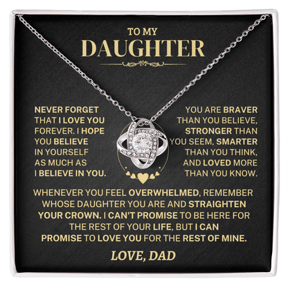 Jewelry Daughter Gift From Dad,"Never Forget",Knot Necklace Daughter Gift From Dad,"Never Forget",Knot Necklace