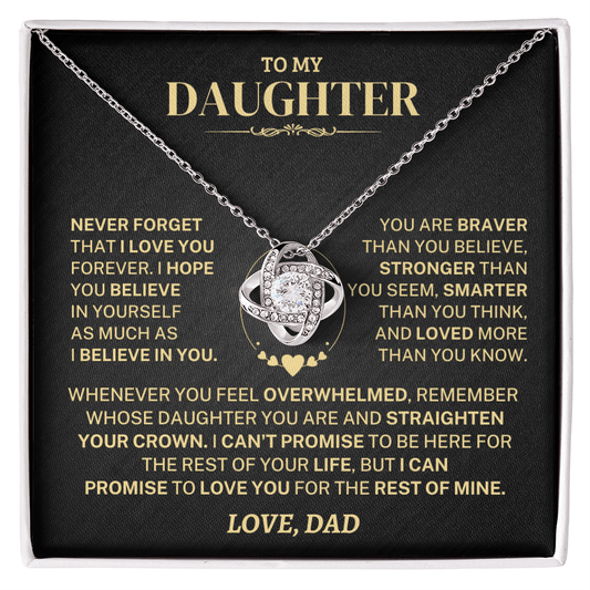 Jewelry Daughter Gift From Dad,"Never Forget",Knot Necklace Daughter Gift From Dad,"Never Forget",Knot Necklace