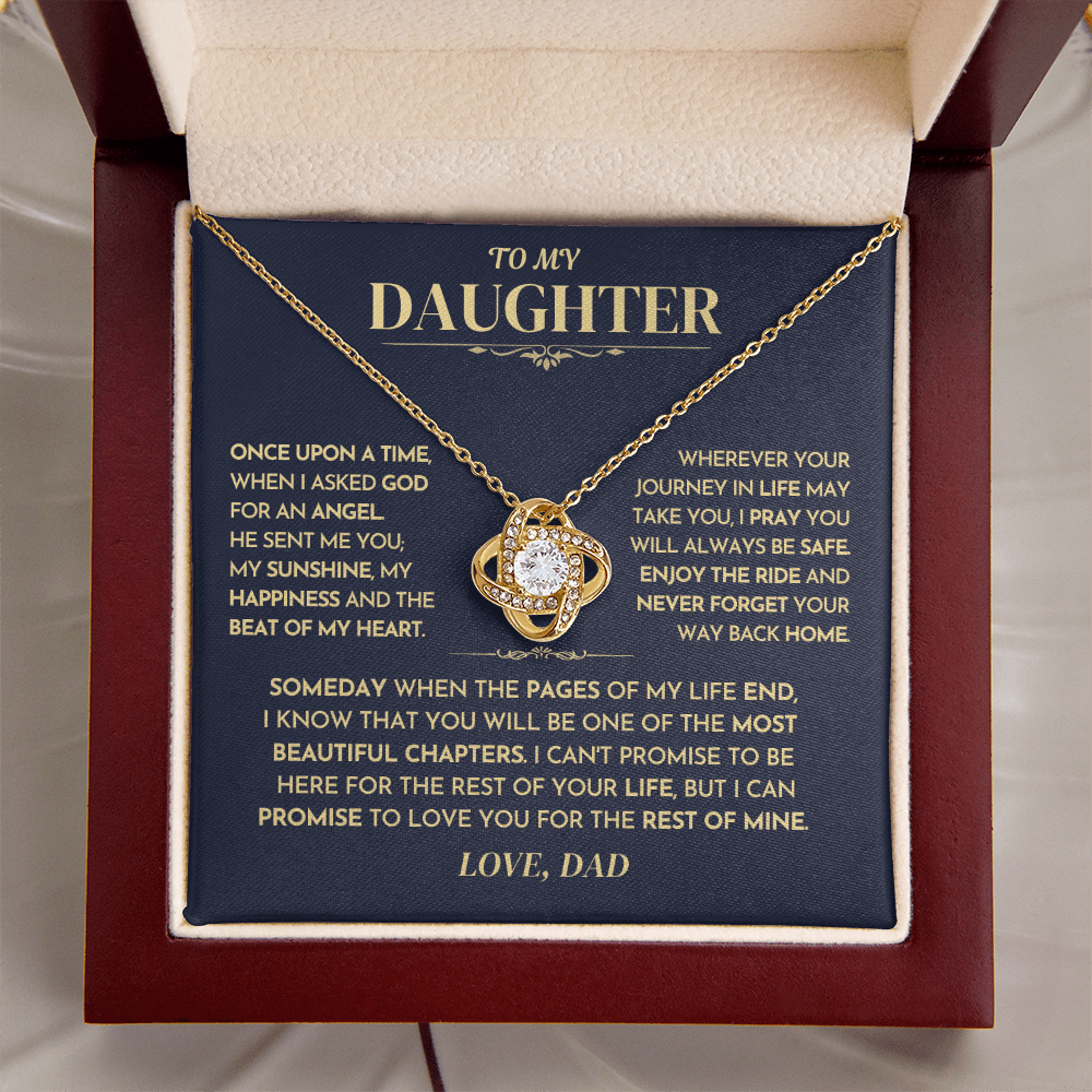 Jewelry Daughter Gift From Dad,"Never Forget",Knot Necklace Daughter Gift From Dad,"Never Forget",Knot Necklace