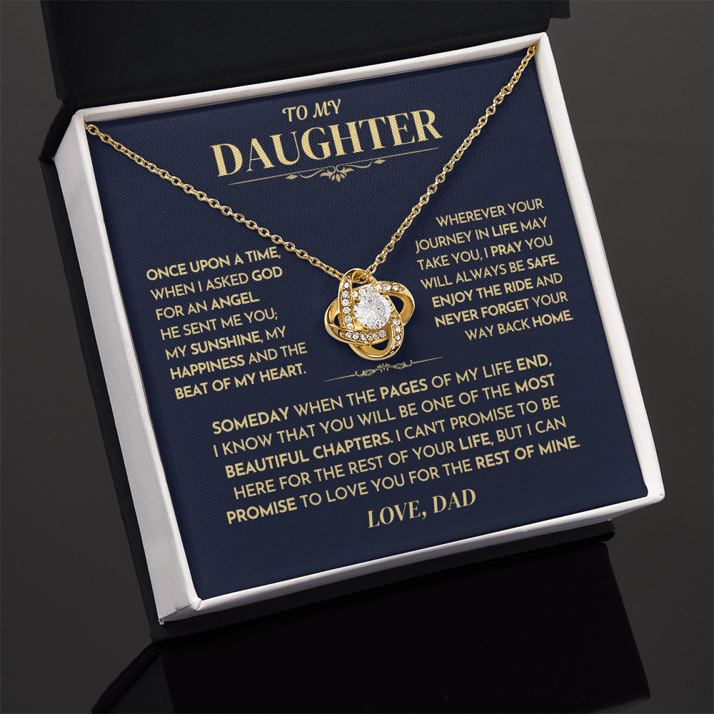Jewelry Daughter Gift From Dad,"Never Forget",Knot Necklace Daughter Gift From Dad,"Never Forget",Knot Necklace