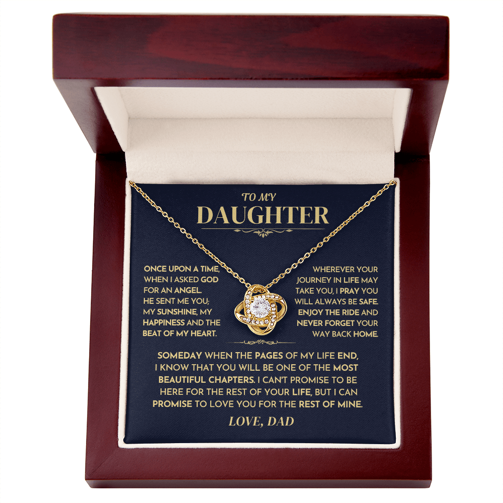 Jewelry Daughter Gift From Dad,"Never Forget",Knot Necklace Daughter Gift From Dad,"Never Forget",Knot Necklace