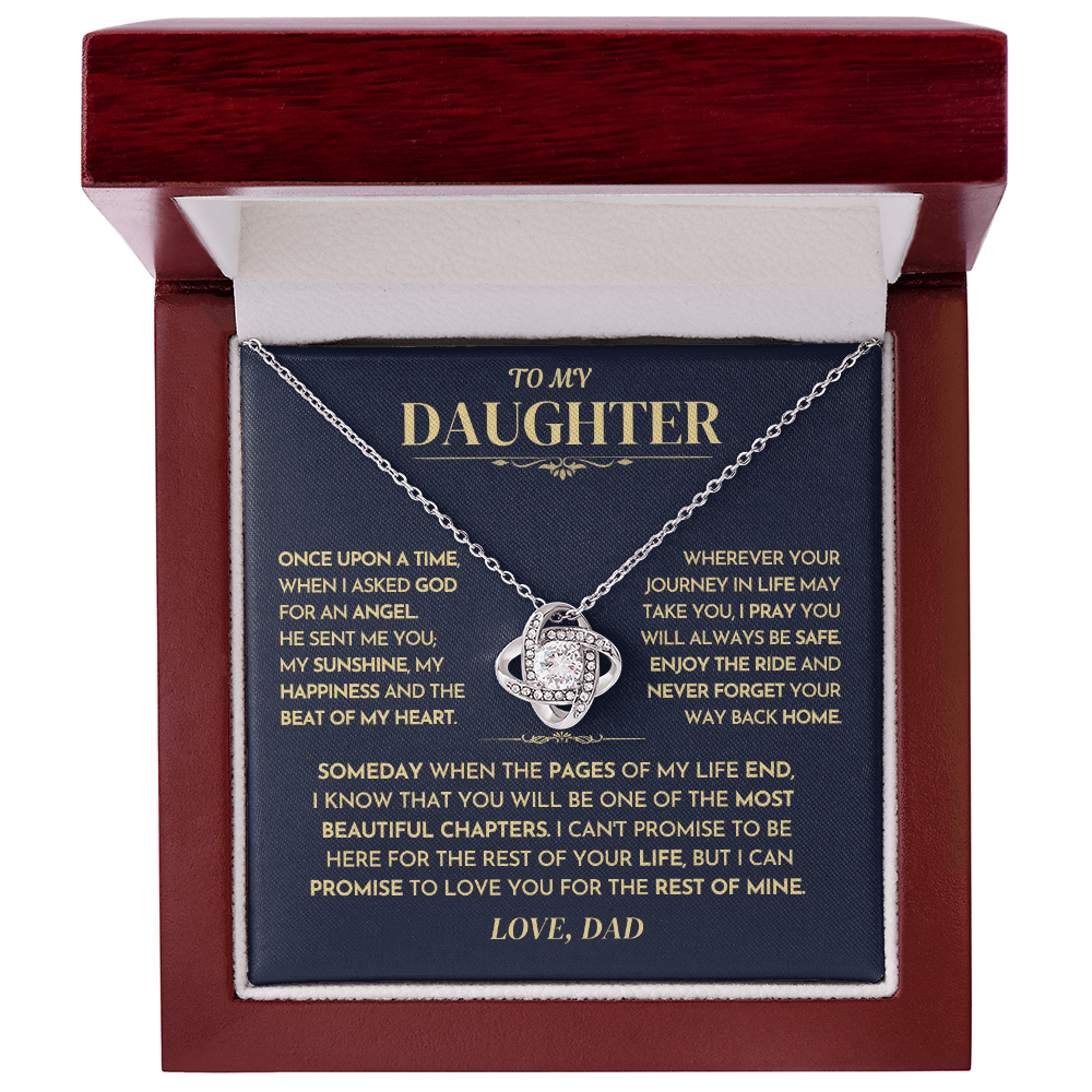 Jewelry Daughter Gift From Dad,"Never Forget",Knot Necklace Daughter Gift From Dad,"Never Forget",Knot Necklace