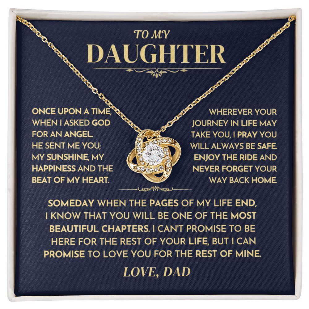 Jewelry Daughter Gift From Dad,"Never Forget",Knot Necklace Daughter Gift From Dad,"Never Forget",Knot Necklace
