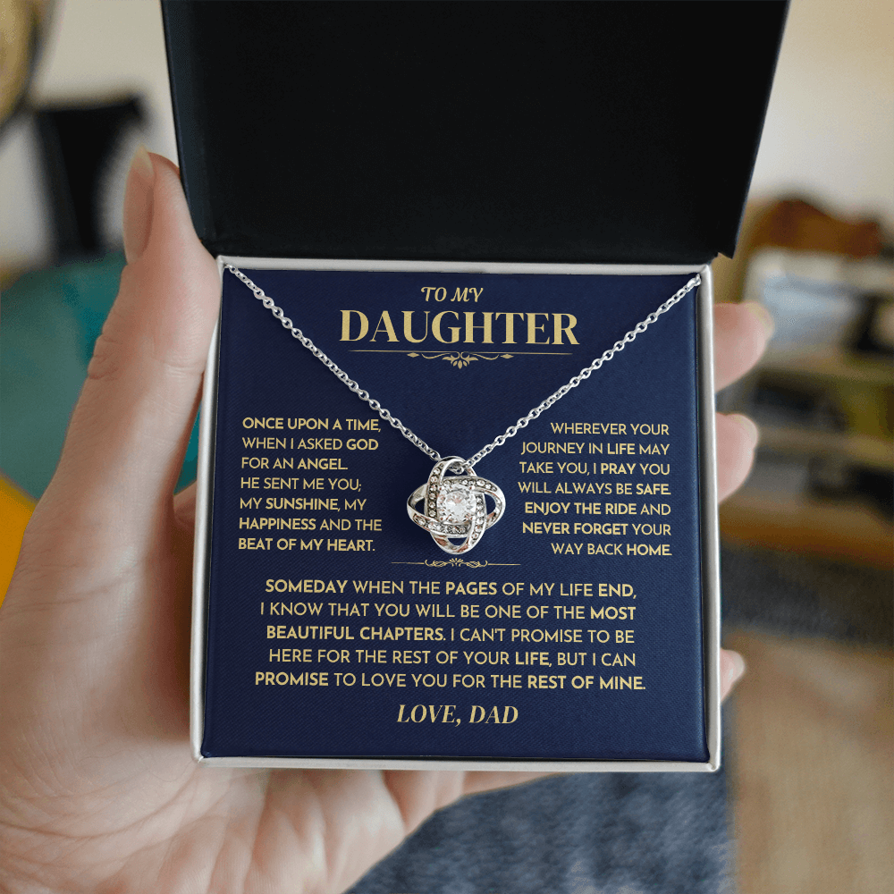 Jewelry Daughter Gift From Dad,"Never Forget",Knot Necklace Daughter Gift From Dad,"Never Forget",Knot Necklace