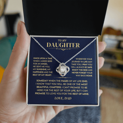 Jewelry Daughter Gift From Dad,"Never Forget",Knot Necklace Daughter Gift From Dad,"Never Forget",Knot Necklace