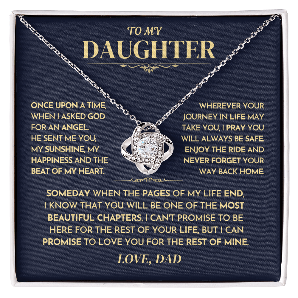 Jewelry Daughter Gift From Dad,"Never Forget",Knot Necklace Daughter Gift From Dad,"Never Forget",Knot Necklace