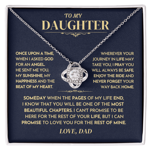 Jewelry Daughter Gift From Dad,"Never Forget",Knot Necklace Daughter Gift From Dad,"Never Forget",Knot Necklace