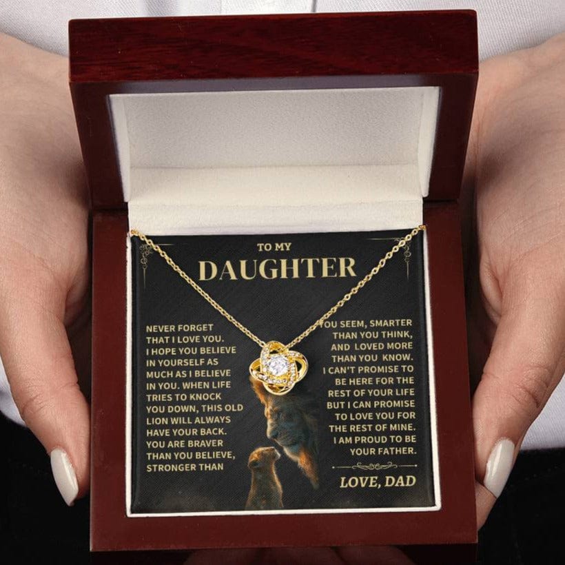 Jewelry Daughter Gift From Dad- "Never Forget That I Love You" Knot Necklace