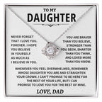 Jewelry Daughter Gift From Dad, "Never Forget That I Love You"