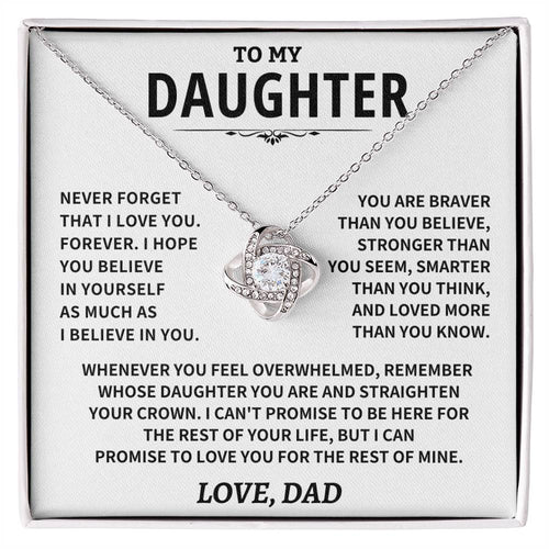 Jewelry Daughter Gift From Dad, "Never Forget That I Love You"
