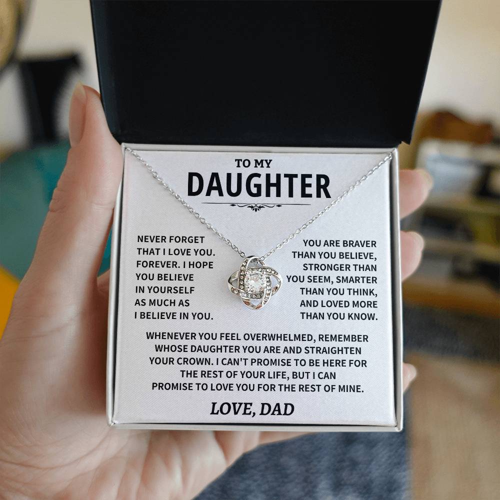 Jewelry Daughter Gift From Dad, "Never Forget That I Love You"