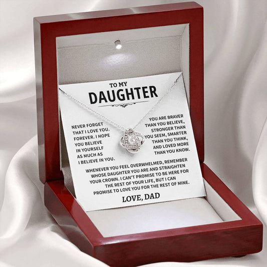 Jewelry Daughter Gift From Dad, "Never Forget That I Love You"