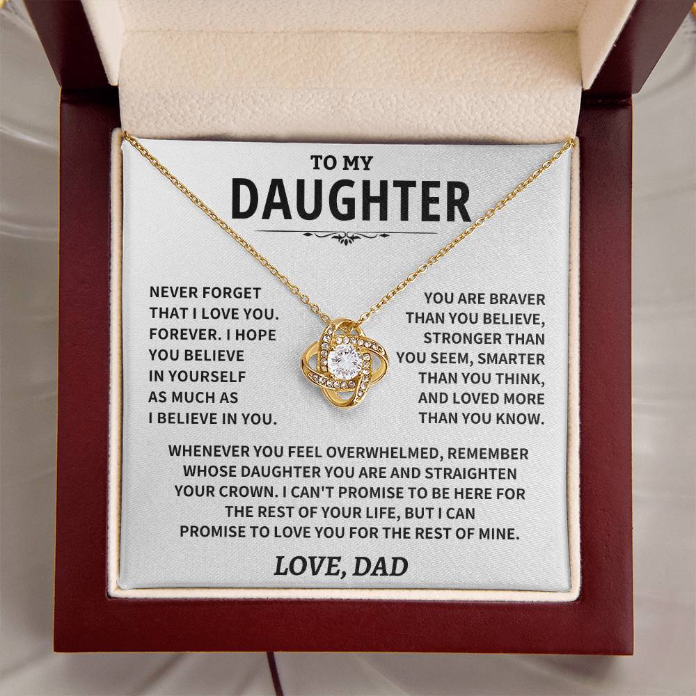 Jewelry Daughter Gift From Dad, "Never Forget That I Love You"