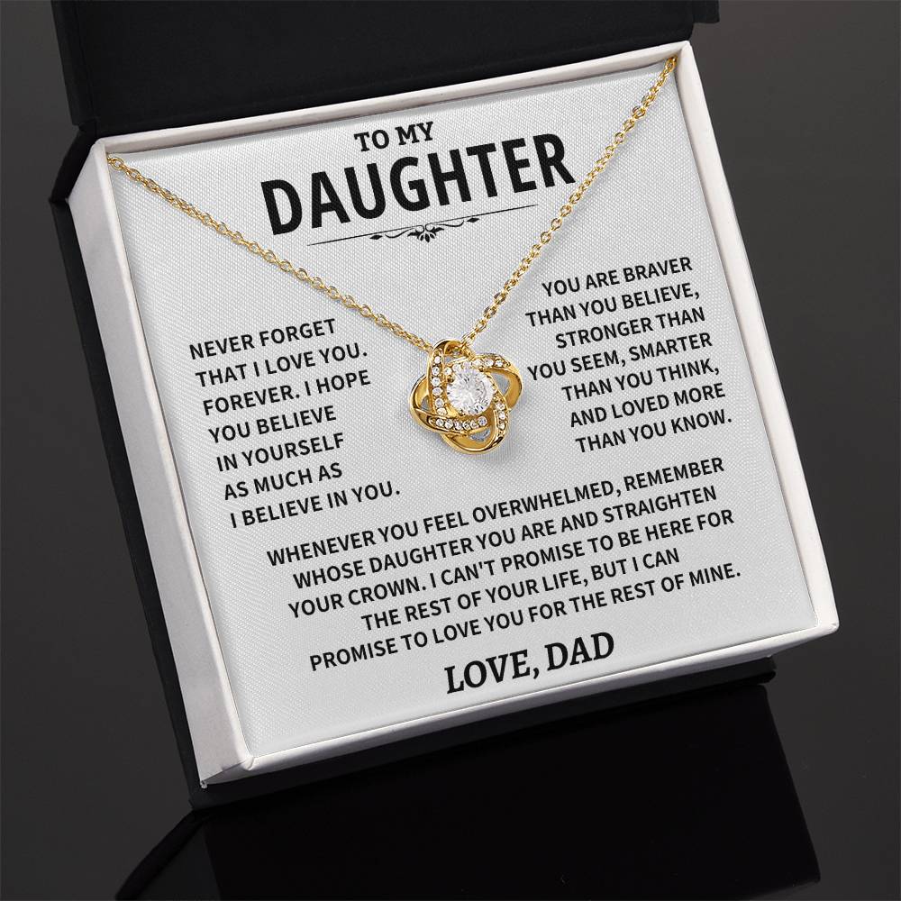 Jewelry Daughter Gift From Dad, "Never Forget That I Love You"