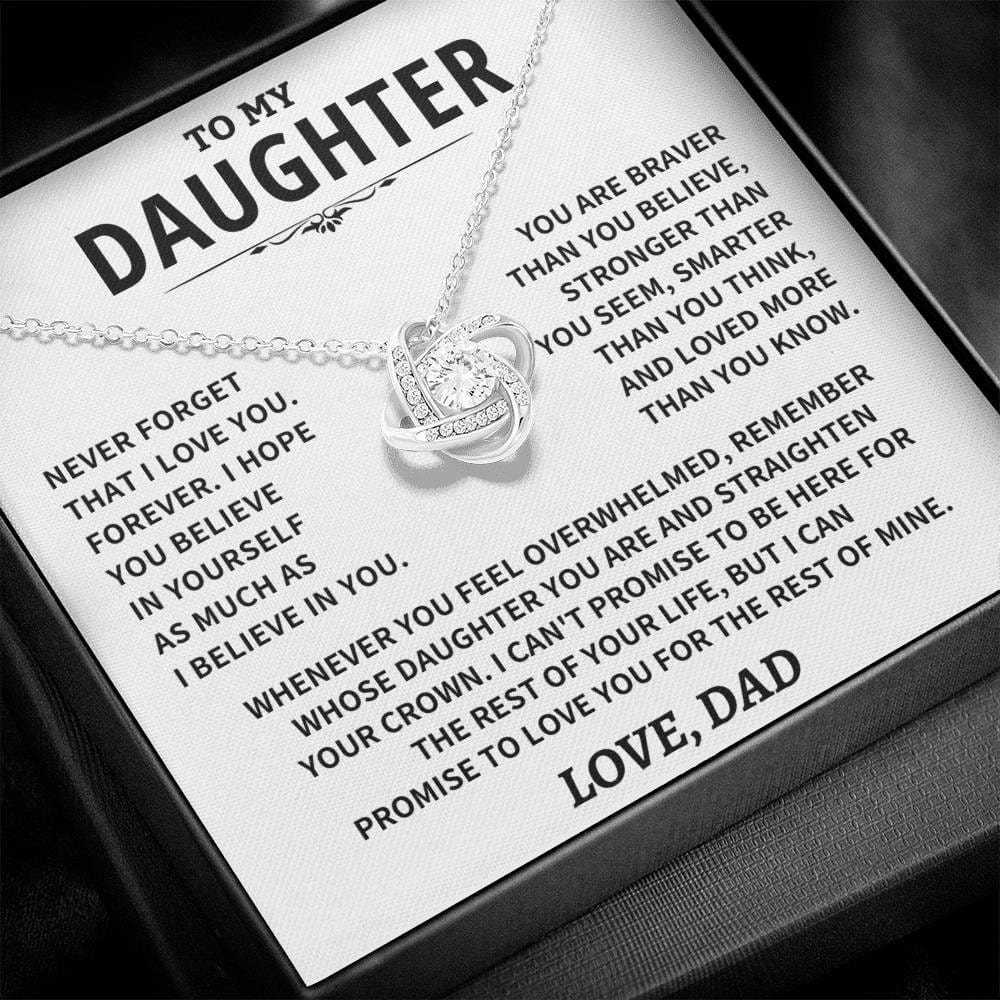 Jewelry Daughter Gift From Dad, "Never Forget That I Love You"