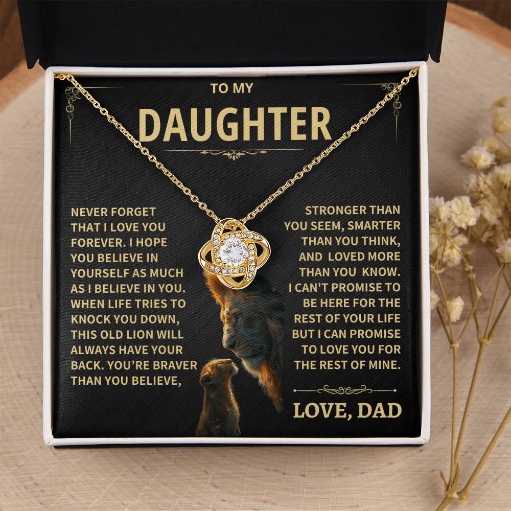 Jewelry Daughter Gift From Dad, "This Old Lion", Knot Necklace Daughter Gift From Dad, "This Old Lion", Knot Necklace