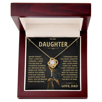 Jewelry Daughter Gift From Dad, "This Old Lion", Knot Necklace Daughter Gift From Dad, "This Old Lion", Knot Necklace