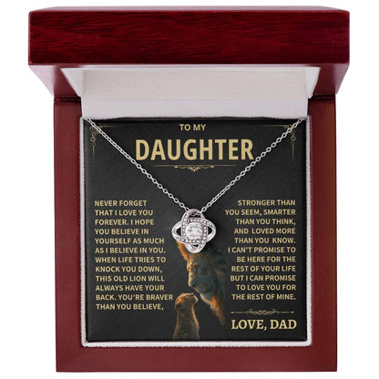 Jewelry Daughter Gift From Dad, "This Old Lion", Knot Necklace Daughter Gift From Dad, "This Old Lion", Knot Necklace