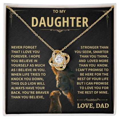Jewelry Daughter Gift From Dad, "This Old Lion", Knot Necklace Daughter Gift From Dad, "This Old Lion", Knot Necklace