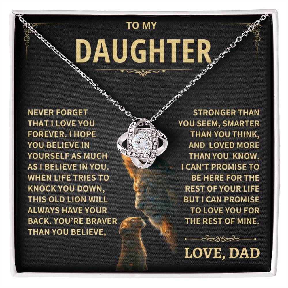 Jewelry Daughter Gift From Dad, "This Old Lion", Knot Necklace Daughter Gift From Dad, "This Old Lion", Knot Necklace