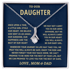 Jewelry Daughter Gift From Mom & Dad, "Never Forget" Alluring Beauty Necklace Daughter Gift From Mom & Dad, "Never Forget" Alluring Beauty Necklace