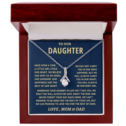 Jewelry Daughter Gift From Mom & Dad, "Never Forget" Alluring Beauty Necklace Daughter Gift From Mom & Dad, "Never Forget" Alluring Beauty Necklace