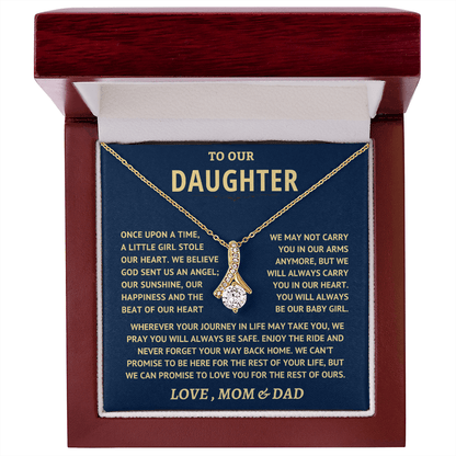 Jewelry Daughter Gift From Mom & Dad, "Never Forget" Alluring Beauty Necklace Daughter Gift From Mom & Dad, "Never Forget" Alluring Beauty Necklace