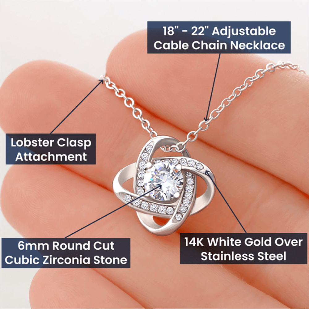 Jewelry Daughter Gift From Mom & Dad,"Never Forget",Knot Necklace Daughter Gift From Mom & Dad,"Never Forget",Knot Necklace