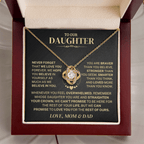 Jewelry Daughter Gift From Mom & Dad,"Never Forget",Knot Necklace Daughter Gift From Mom & Dad,"Never Forget",Knot Necklace