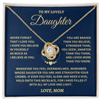 Jewelry Daughter Gift, From Mom, "Never Forget That I Love You"