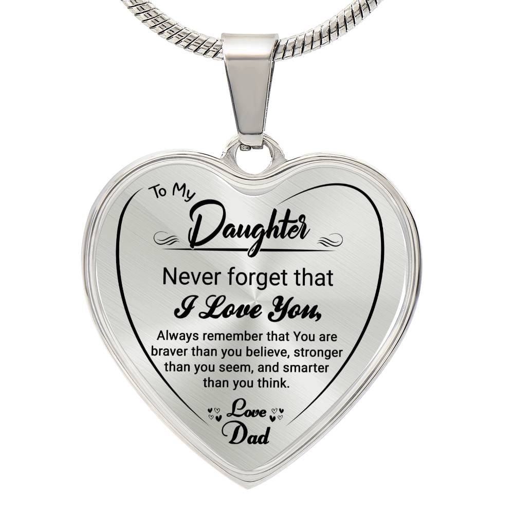 Jewelry Daughter Gift-Heart Necklace-From Dad