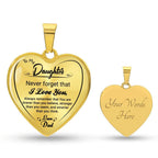 Jewelry Daughter Gift-Heart Necklace-From Dad