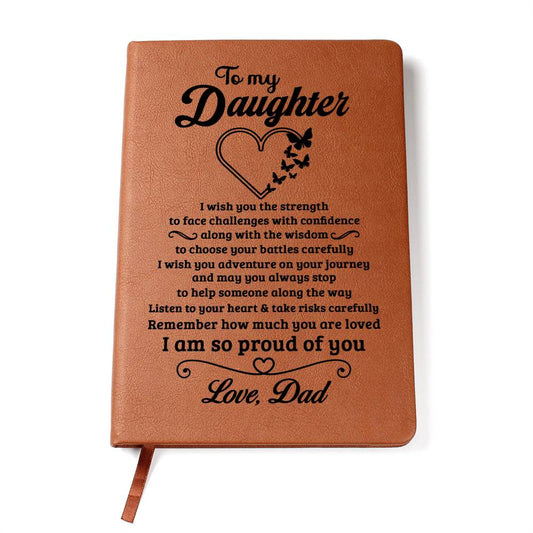 Jewelry Daughter Gift-Leather Journal-From Dad