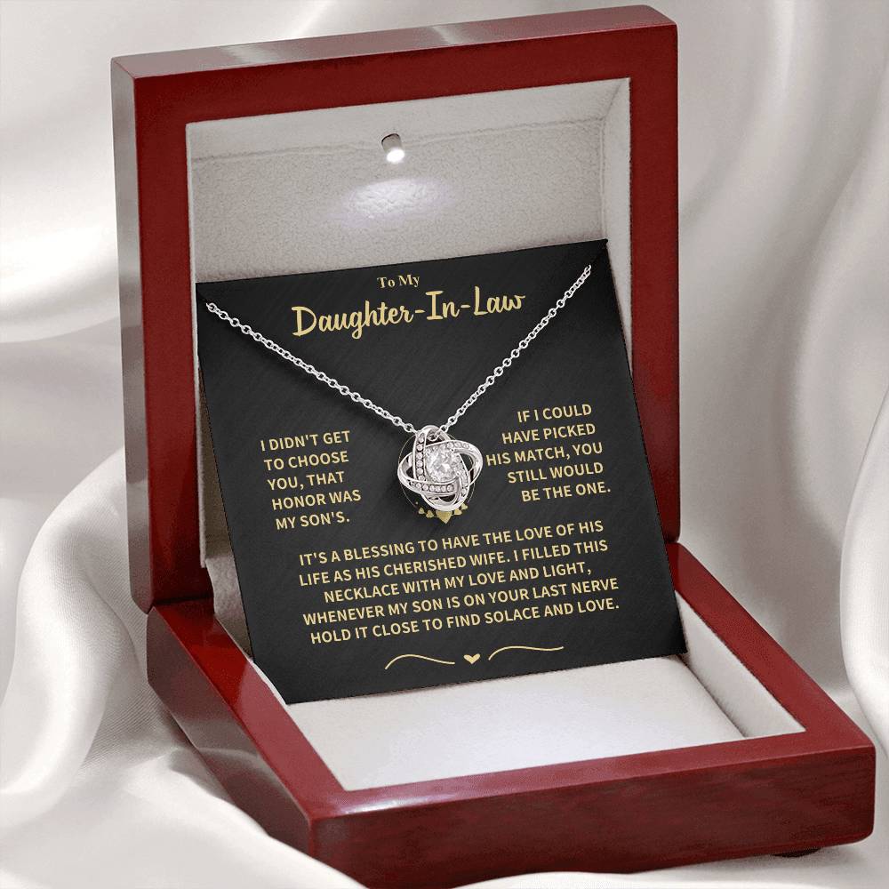 Jewelry Daughter-in-Law Gift-Love Knot Necklace