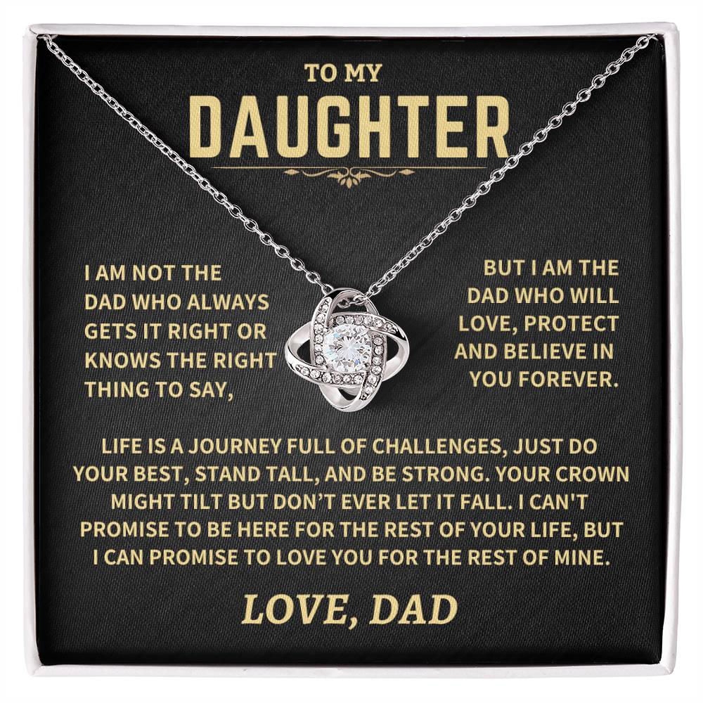 Jewelry Gift For Daughter From Dad, "Crown Might Tilt But Don't Ever Let It Fall", Knot Necklace Gift For Daughter From Dad, "Crown Might Tilt But Don't Ever Let It Fall", Knot Necklace