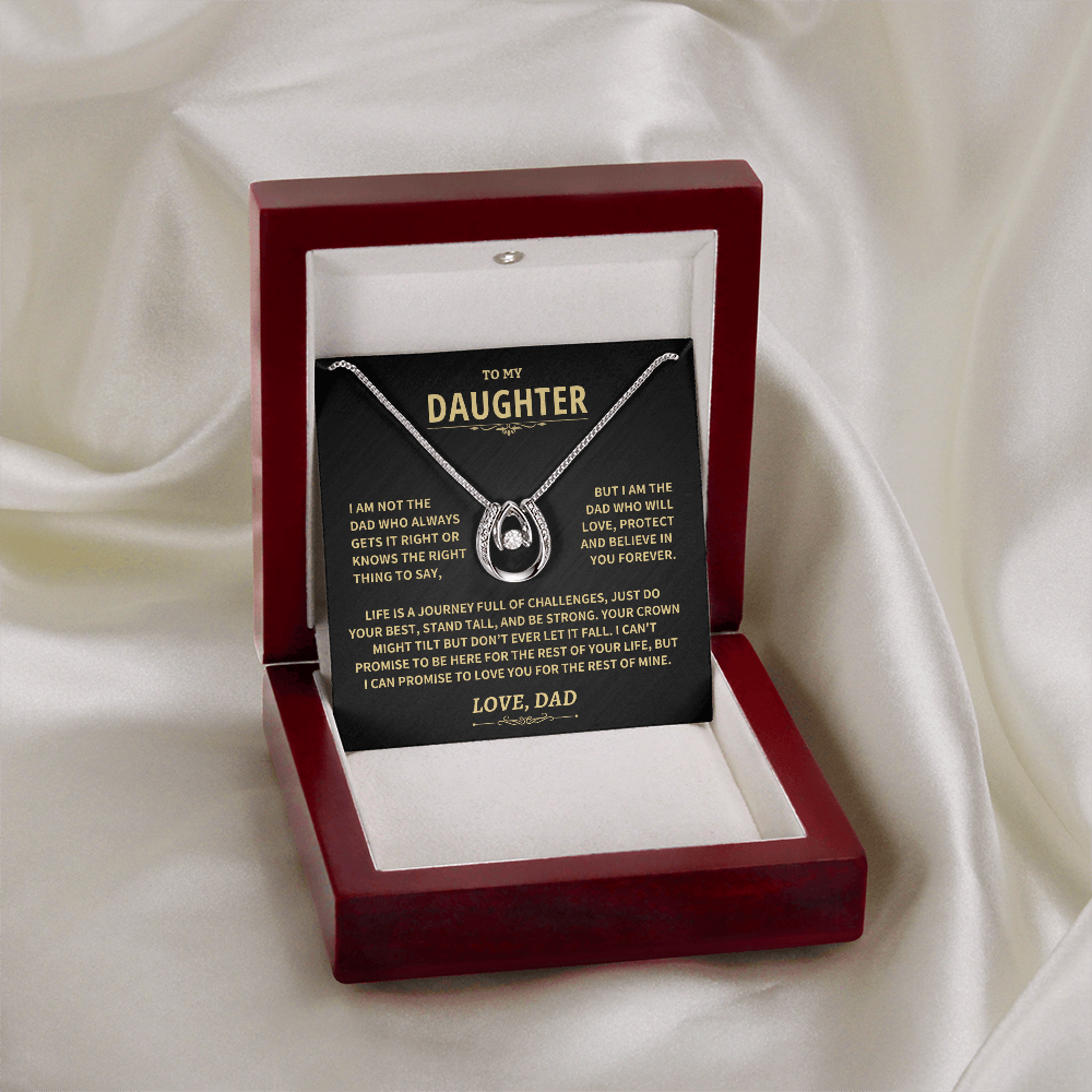 Jewelry Gift For Daughter From Dad- Horse Shoe Necklace Gift For Daughter From Dad- Horse Shoe Necklace