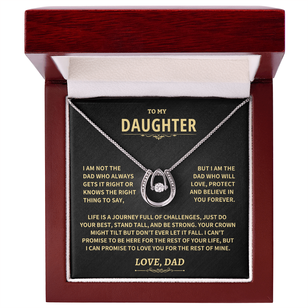 Jewelry Gift For Daughter From Dad- Horse Shoe Necklace Gift For Daughter From Dad- Horse Shoe Necklace