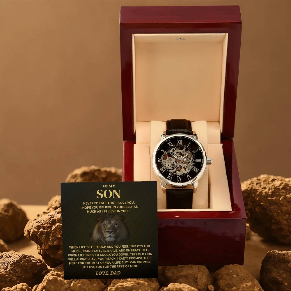 Jewelry Gift For Son, Openwork Watch Gift For Son, Openwork Watch