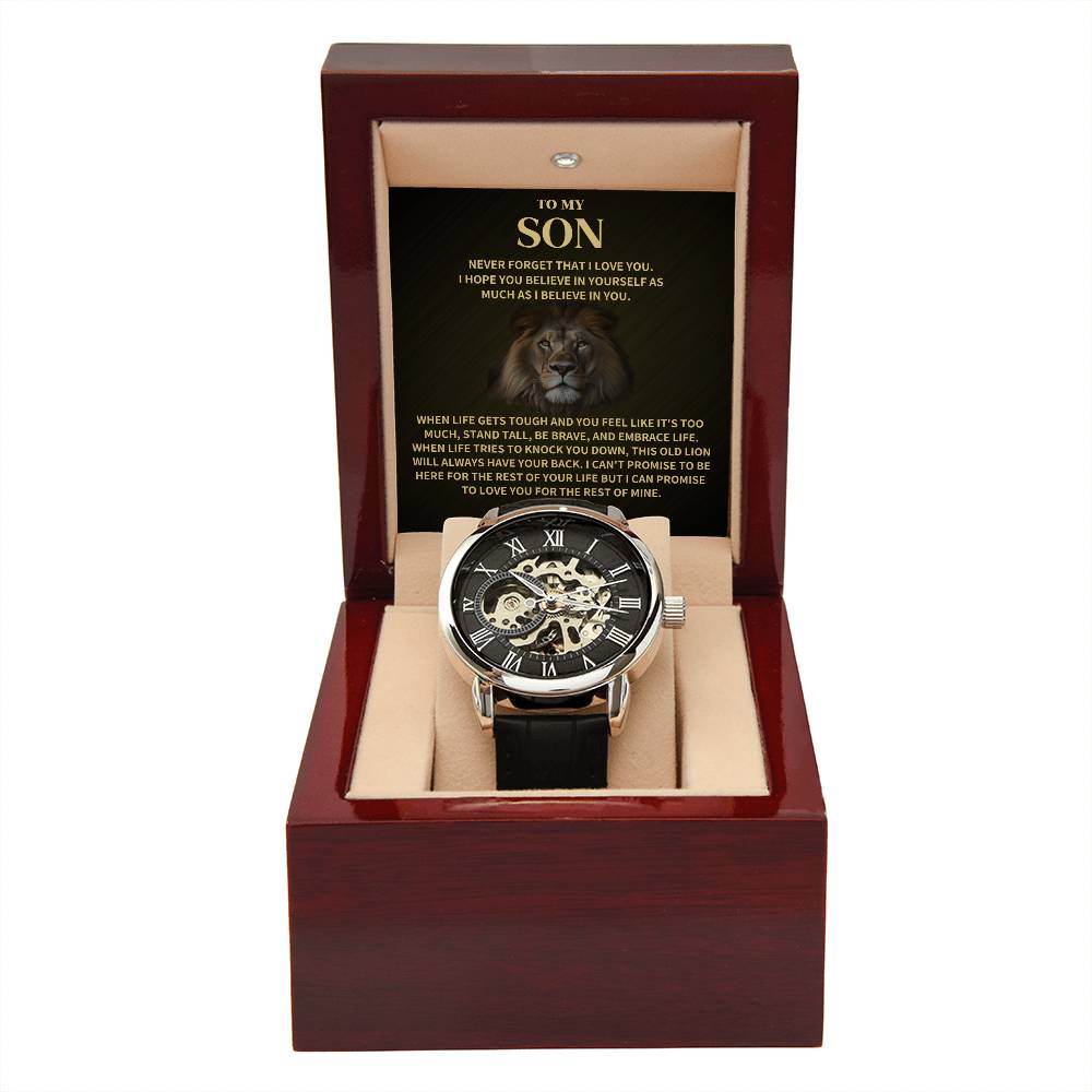 Jewelry Gift For Son, Openwork Watch Gift For Son, Openwork Watch