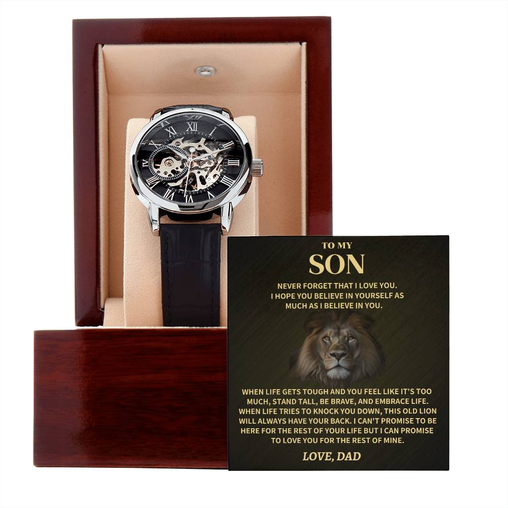 Jewelry Gift For Son, Openwork Watch Gift For Son, Openwork Watch