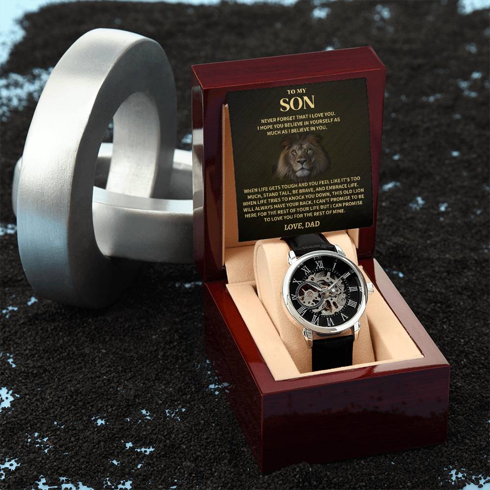 Jewelry Gift For Son, Openwork Watch Gift For Son, Openwork Watch