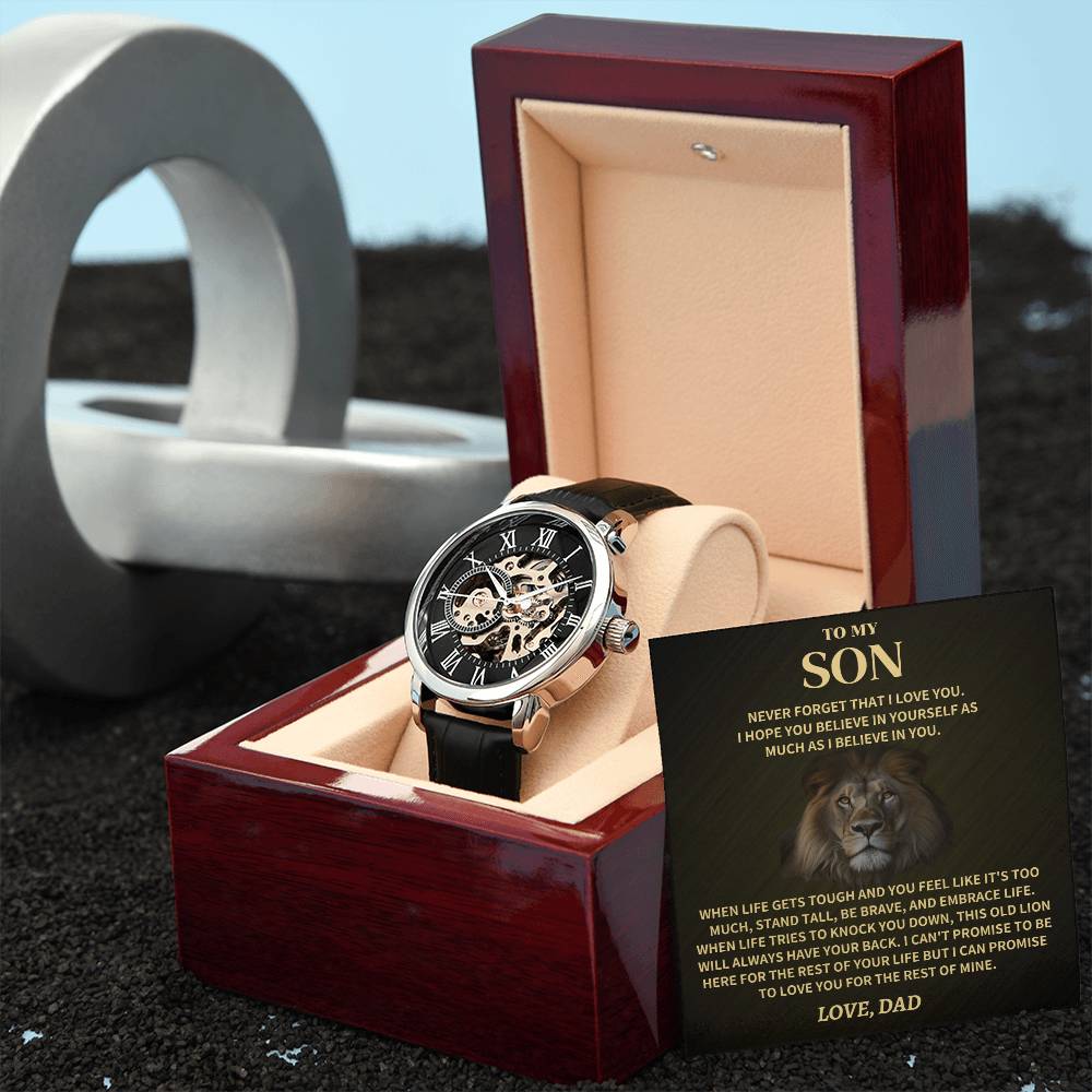 Jewelry Gift For Son, Openwork Watch Gift For Son, Openwork Watch