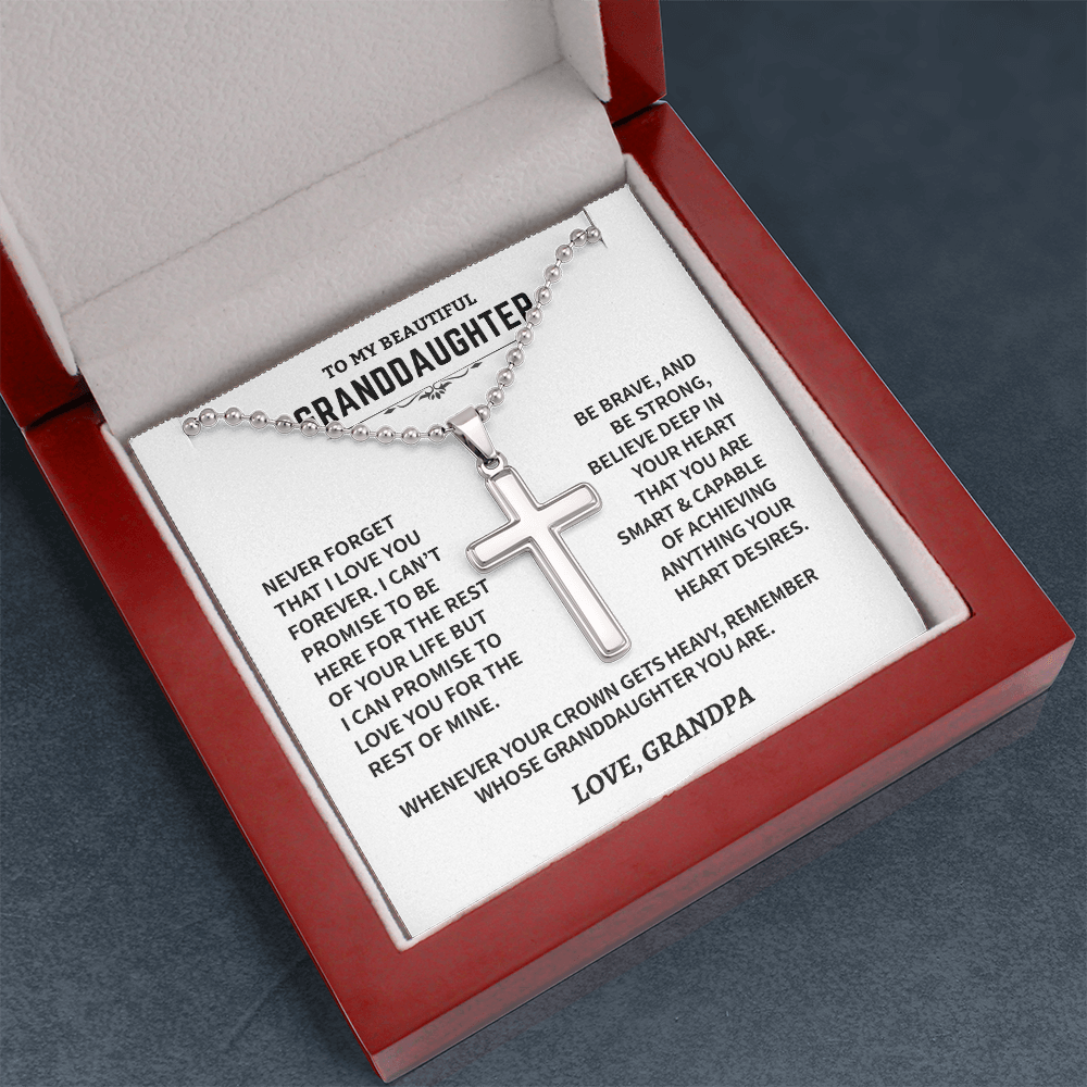 Jewelry Granddaughter Gift, Cross Necklace Granddaughter Gift, Cross Necklace