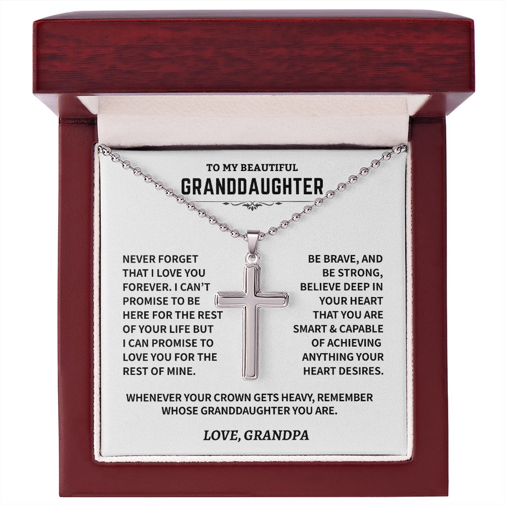 Jewelry Granddaughter Gift, Cross Necklace Granddaughter Gift, Cross Necklace
