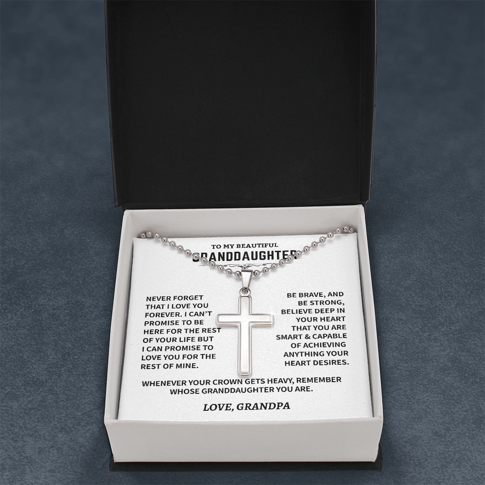 Jewelry Granddaughter Gift, Cross Necklace Granddaughter Gift, Cross Necklace