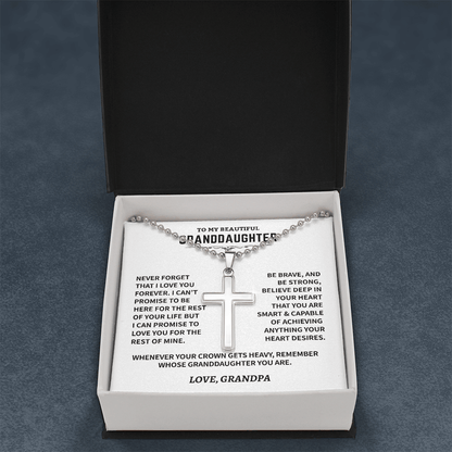 Jewelry Granddaughter Gift, Cross Necklace Granddaughter Gift, Cross Necklace